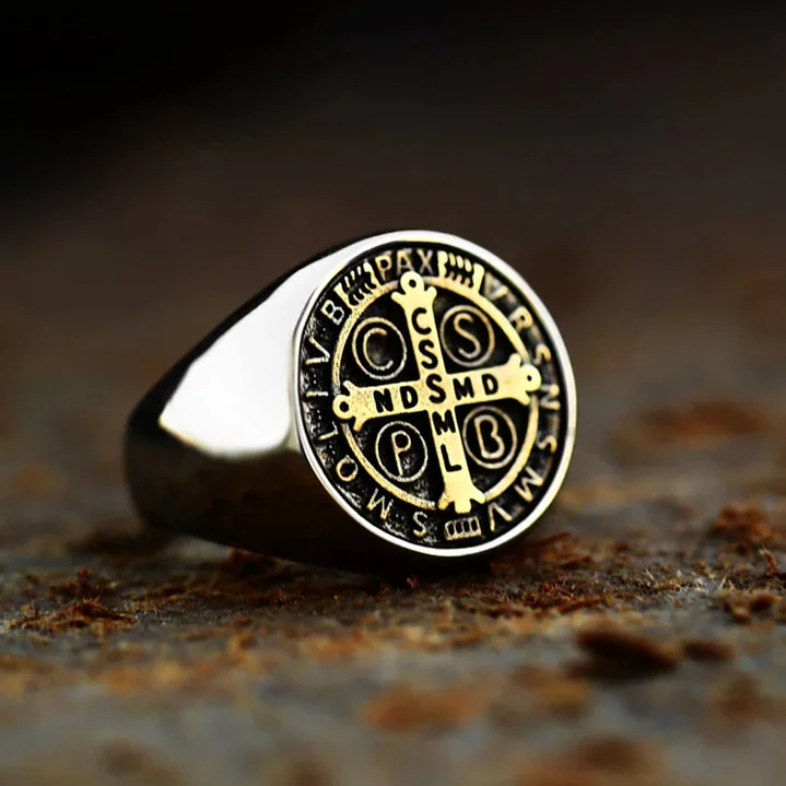Anillo San Benito, Acero Inoxidable 316L, Hombre 2