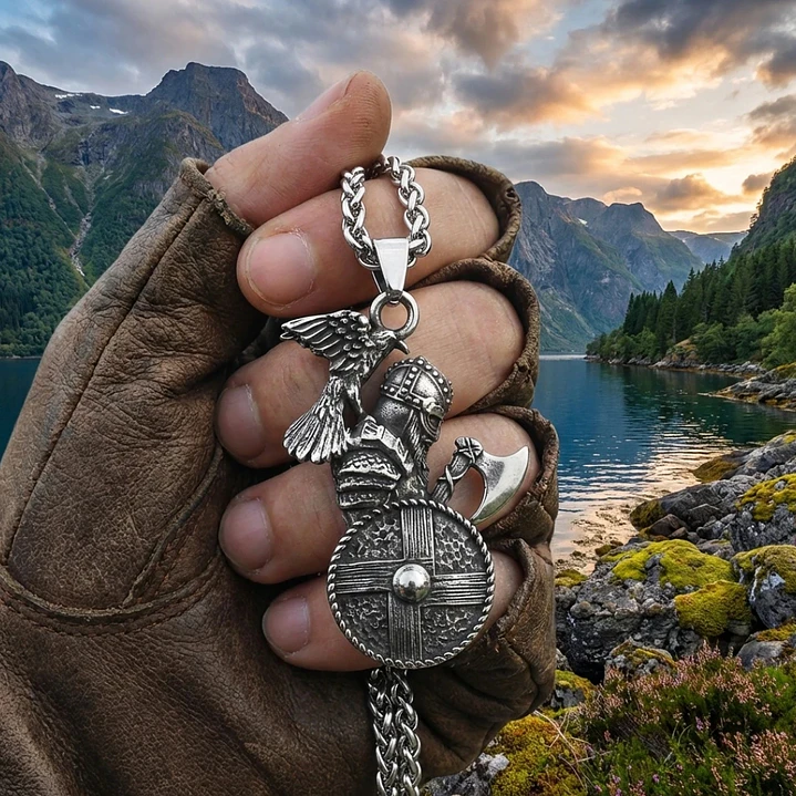 Collar Guerrero Vikingo, Acero Inoxidable 316L, Hombre 2