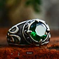 Anillo Nórdico Esmeralda, Acero Inoxidable 316L, Unisex - Miniatura 2