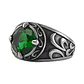 Anillo Nórdico Esmeralda, Acero Inoxidable 316L, Unisex - Miniatura 1
