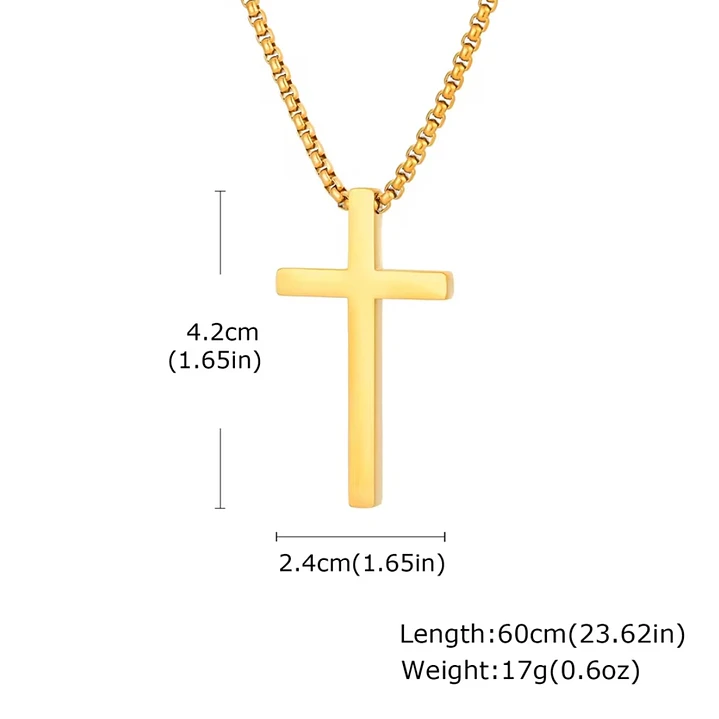Collar Cruz Gold Royal Classic, Acero Inox. 316L, Hombre 2