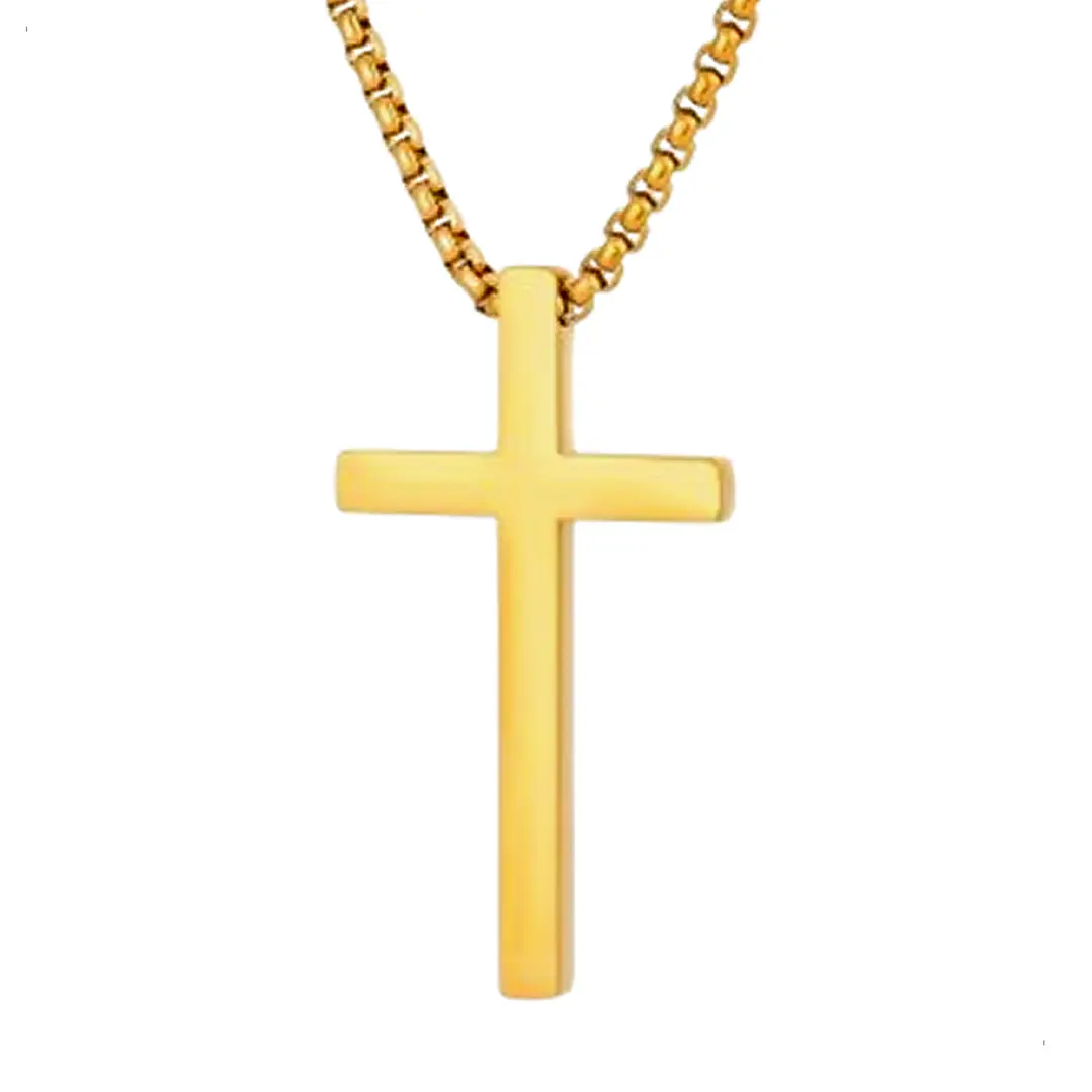 Collar Cruz Gold Royal Classic, Acero Inox. 316L, Hombre 1