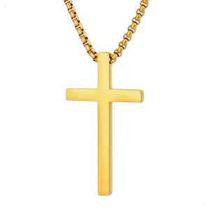 Collar Cruz Gold Royal Classic, Acero Inox. 316L, Hombre