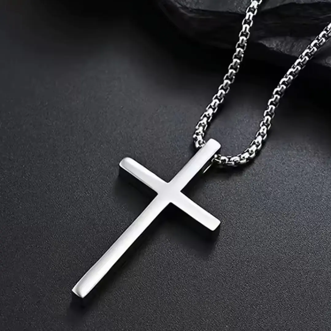 Collar Cruz Silver Royal Classic, Acero Inox. 316L, Hombre 2