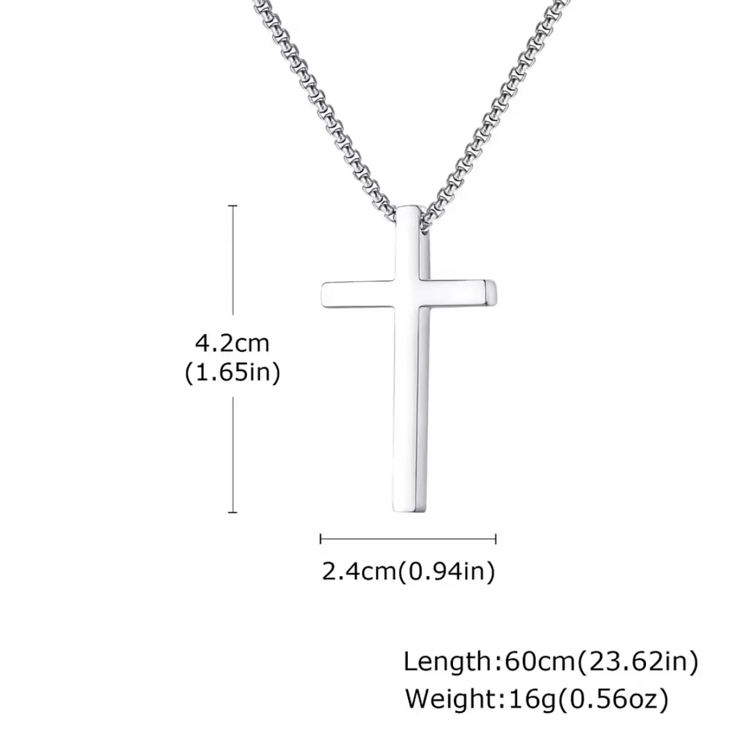 Collar Cruz Silver Royal Classic, Acero Inox. 316L, Hombre 7