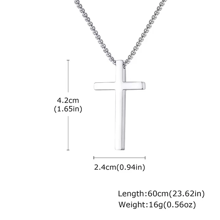 Collar Cruz Silver Royal Classic, Acero Inox. 316L, Hombre 7