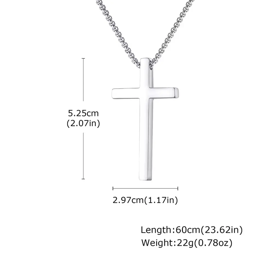 Collar Cruz Silver Royal Classic, Acero Inox. 316L, Hombre 8