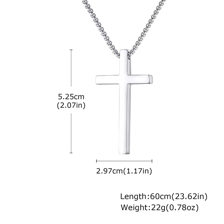 Collar Cruz Silver Royal Classic, Acero Inox. 316L, Hombre 8