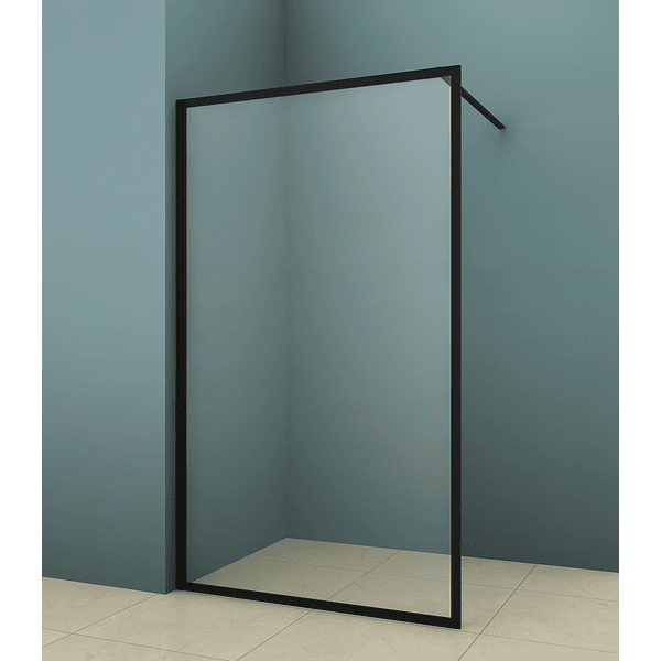 Mampara Premium Fija Matte Black 100 cm 1