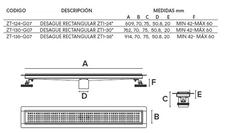 Desagüe lineal para ducha 24
