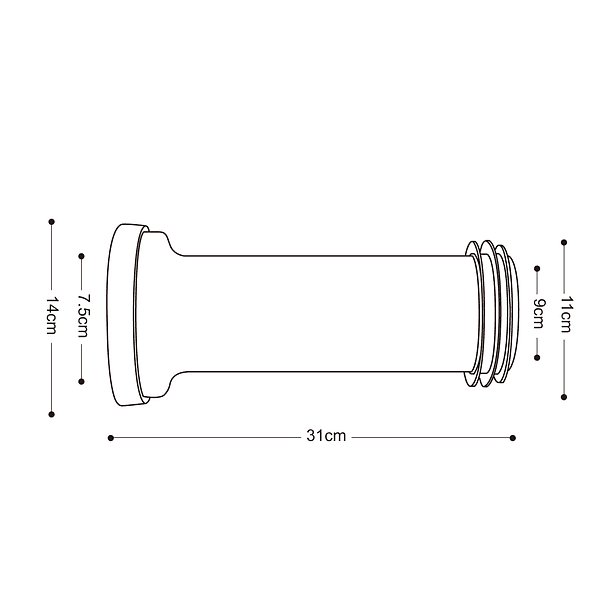 Adaptador sanitario recto a muro 30 cm 3