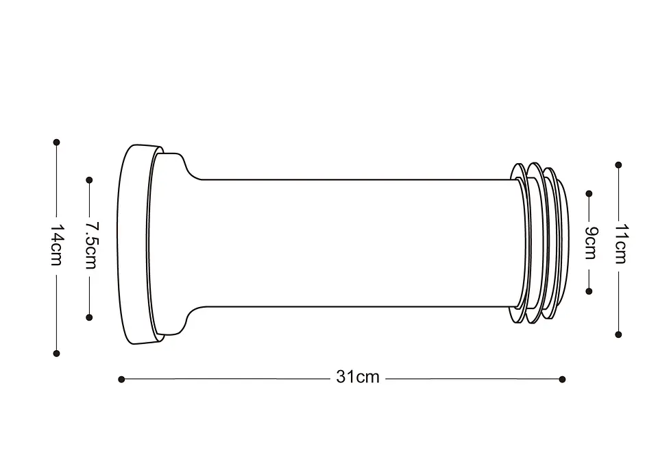 Adaptador sanitario recto a muro 30 cm 3