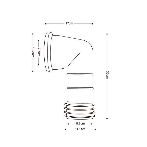 Adaptador sanitario a piso 20 cm 4