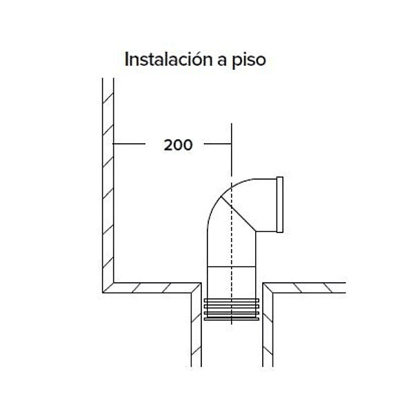 Adaptador sanitario a piso 20 cm 5