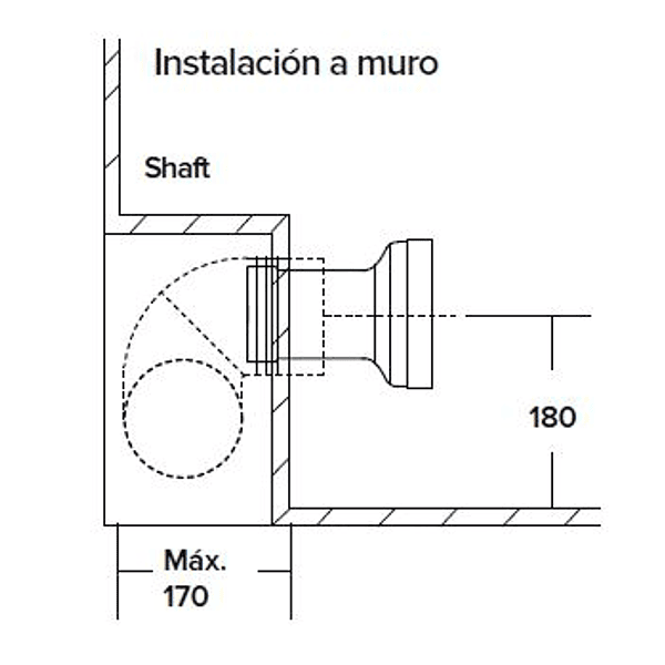 Adaptador sanitario recto a muro 30 cm 4