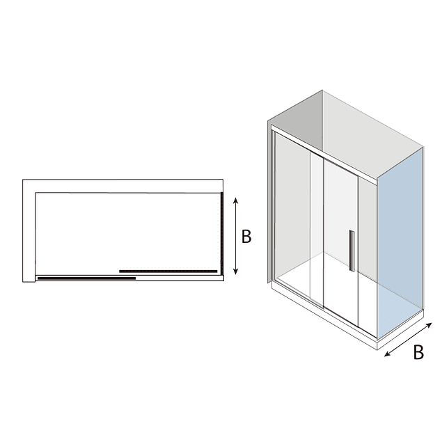 Mampara Side Panel 80 cms para puerta corredera