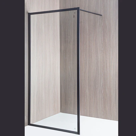 Mampara Premium Fija Matte Black 100 cm