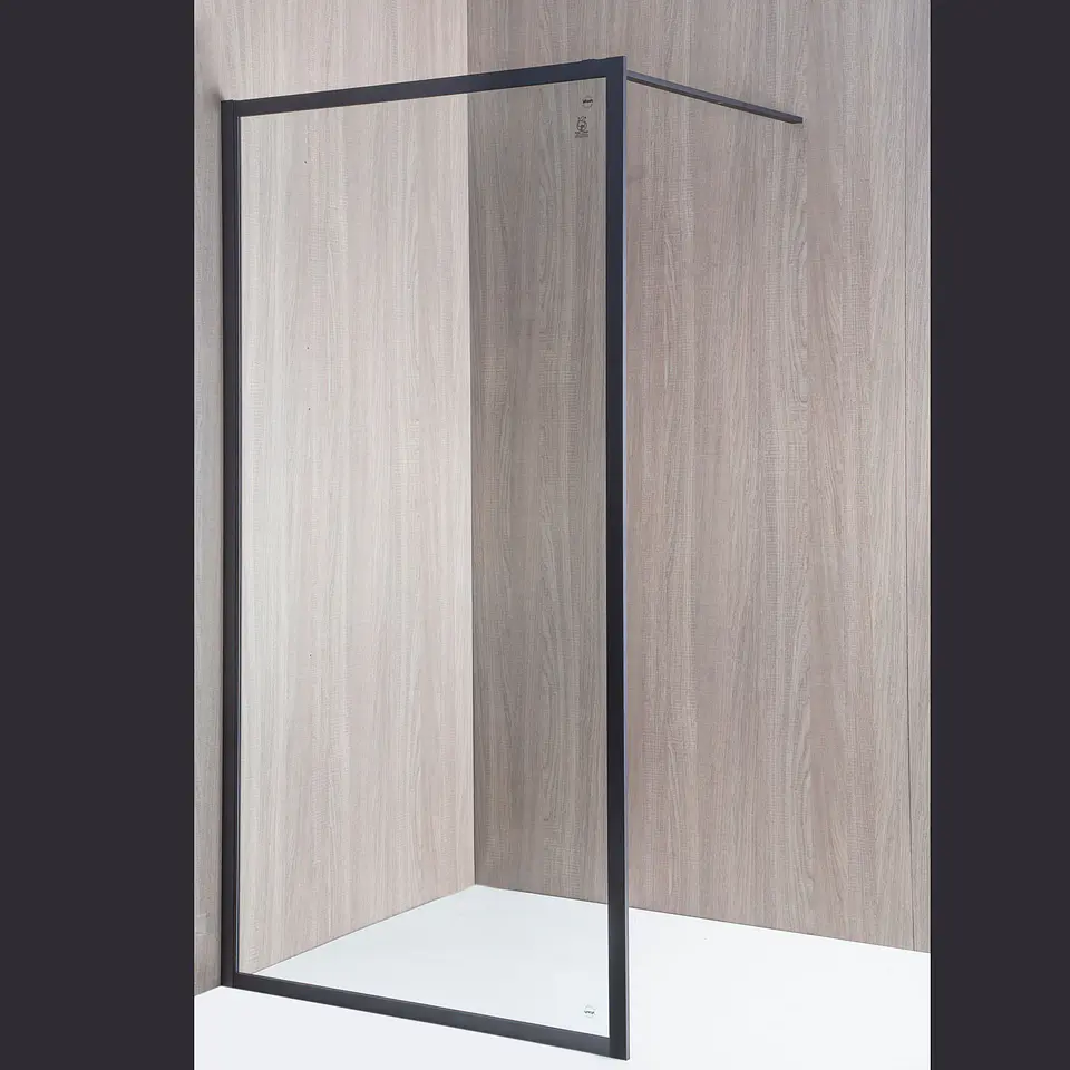 Mampara Premium Fija Matte Black 100 cm 2