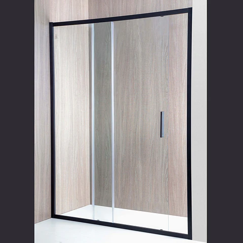Mampara  corredera frontal PREMIUM Matte Black 150x190 cm
