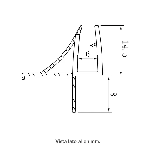 Set Burletes Piso Vidrio 6 mm