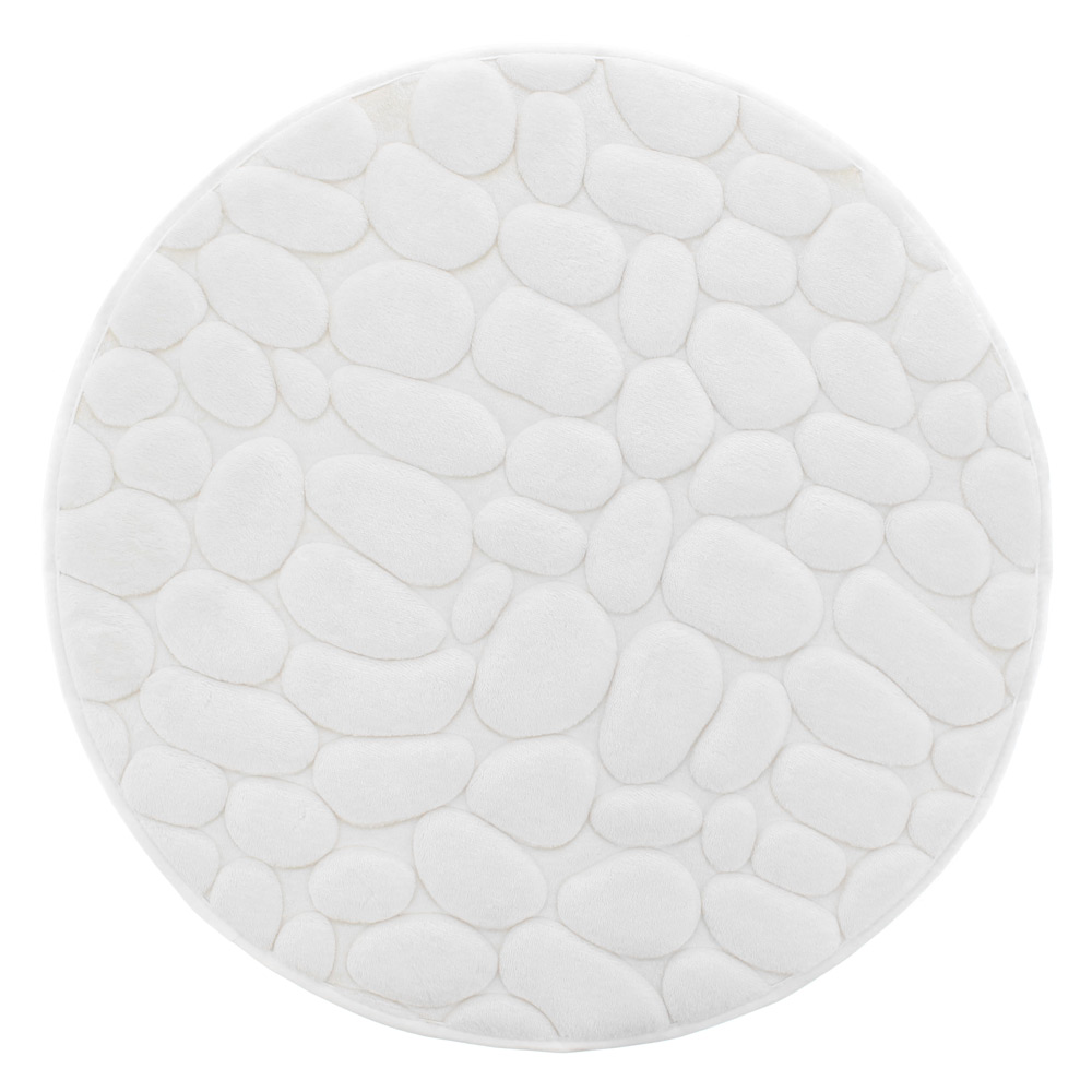 Piso para Baño Piedra 60 cm 12 mm Memory Foam Redondo Blanco