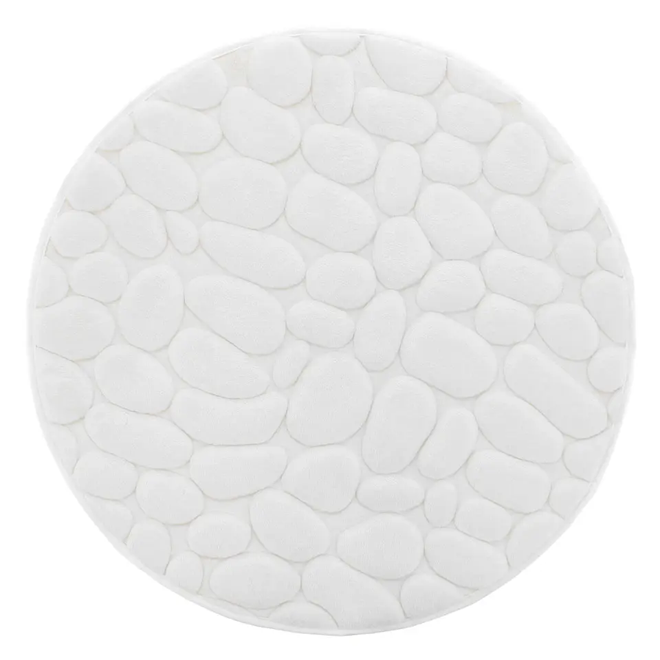 Piso para Baño Piedra 60 cm 12 mm Memory Foam Redondo Blanco  1