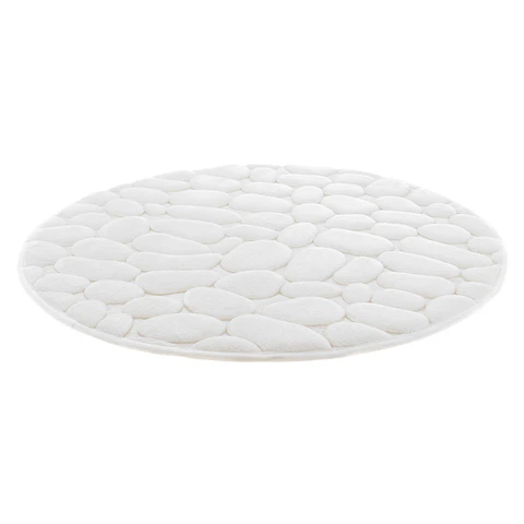 Piso para Baño Piedra 60 cm 12 mm Memory Foam Redondo Blanco 