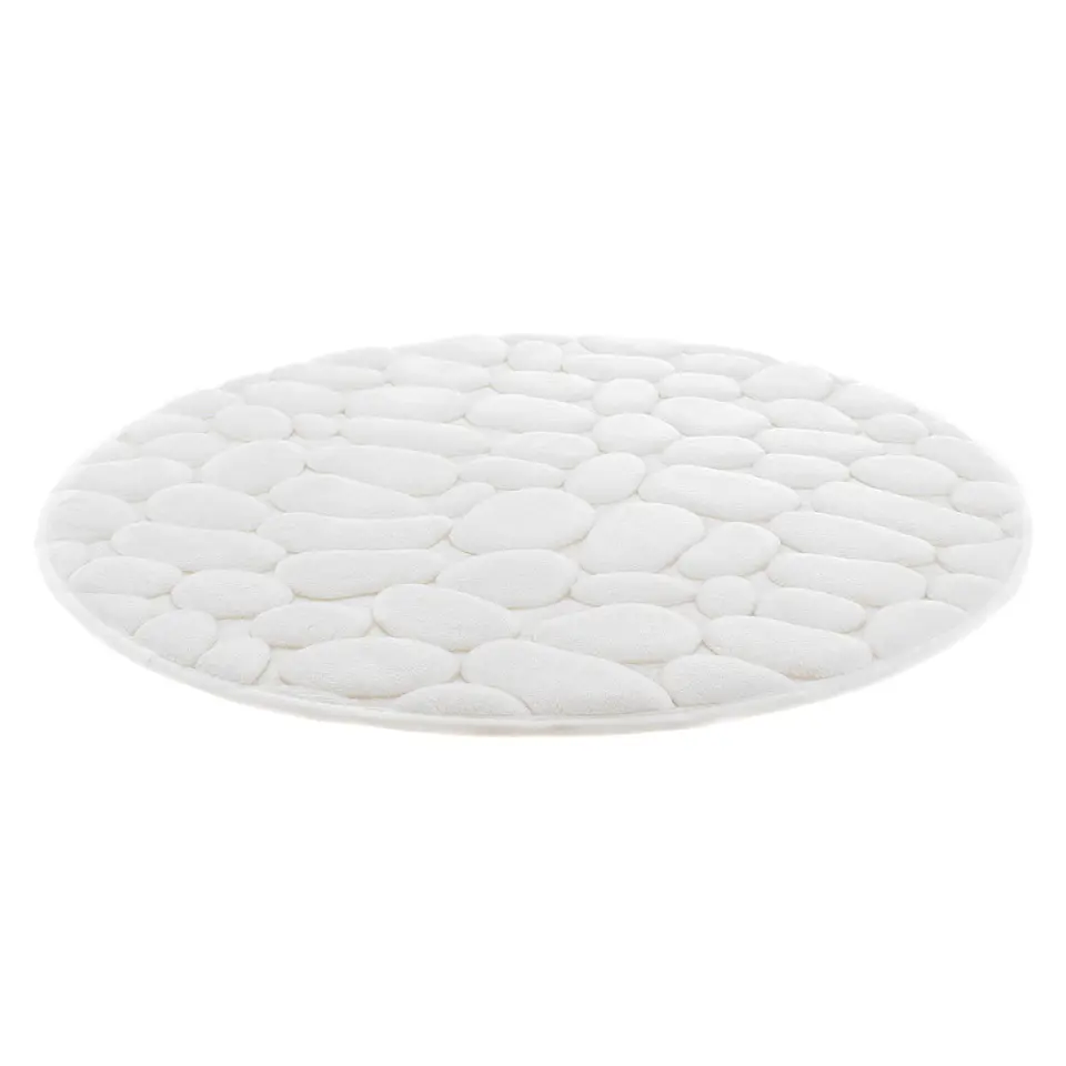 Piso para Baño Piedra 60 cm 12 mm Memory Foam Redondo Blanco  2