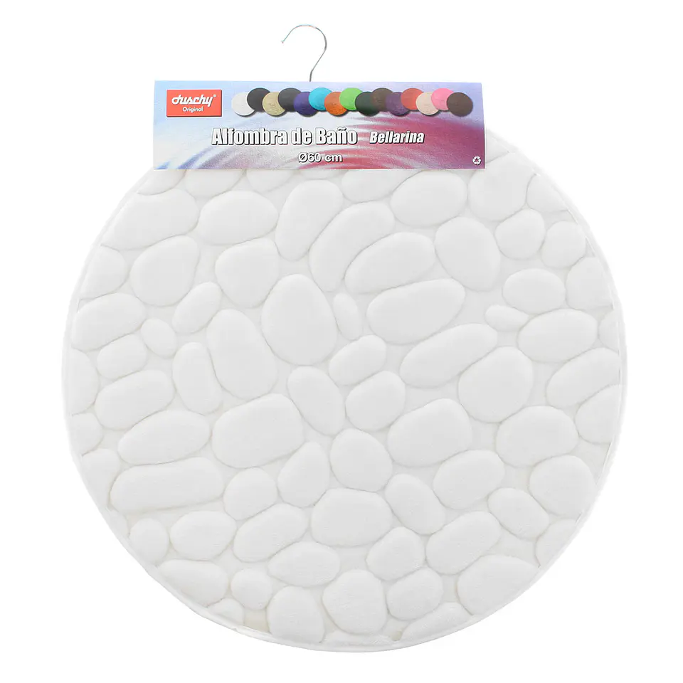 Piso para Baño Piedra 60 cm 12 mm Memory Foam Redondo Blanco  5