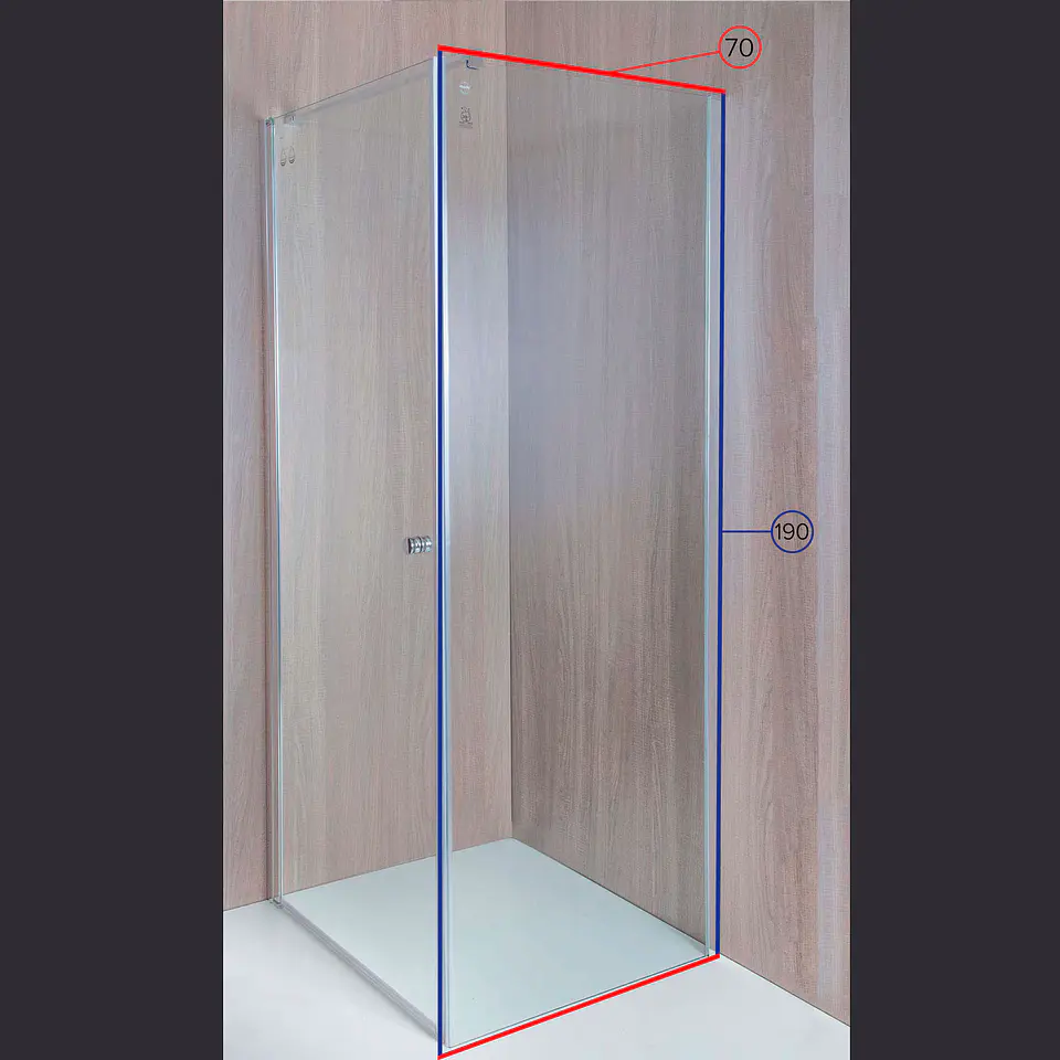Mampara Side Panel para abatible y plegable 80 cm 3