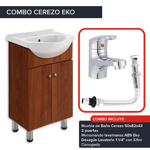 COMBO MUEBLE CEREZO - GRIFERIA Y DESAGUE