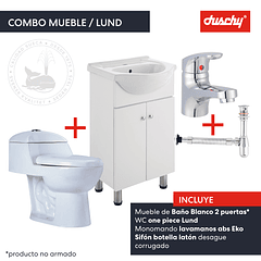 Combo mueble Blanco - Wc one piece Lund - Griferia