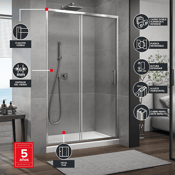 Mampara Corredera Frontal LIGHT 140X190 cm 2