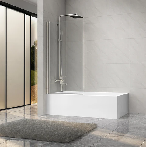 Mampara Pivote para tina de baño 80x140 cm 6 mm