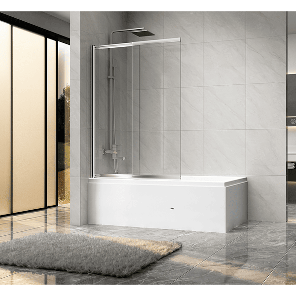 Mampara Corredera y Pivote para Tina de Baño 100x140 cm 6 mm  