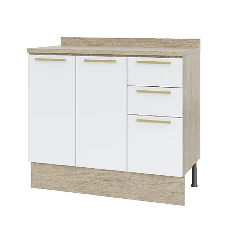Mueble base con cubierta 120x92x52 cm blanco