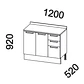 Mueble base con cubierta 120x92x52 cm grafito - Miniatura 2