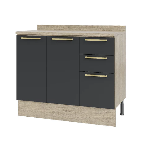 Mueble base con cubierta 120x92x52 cm grafito