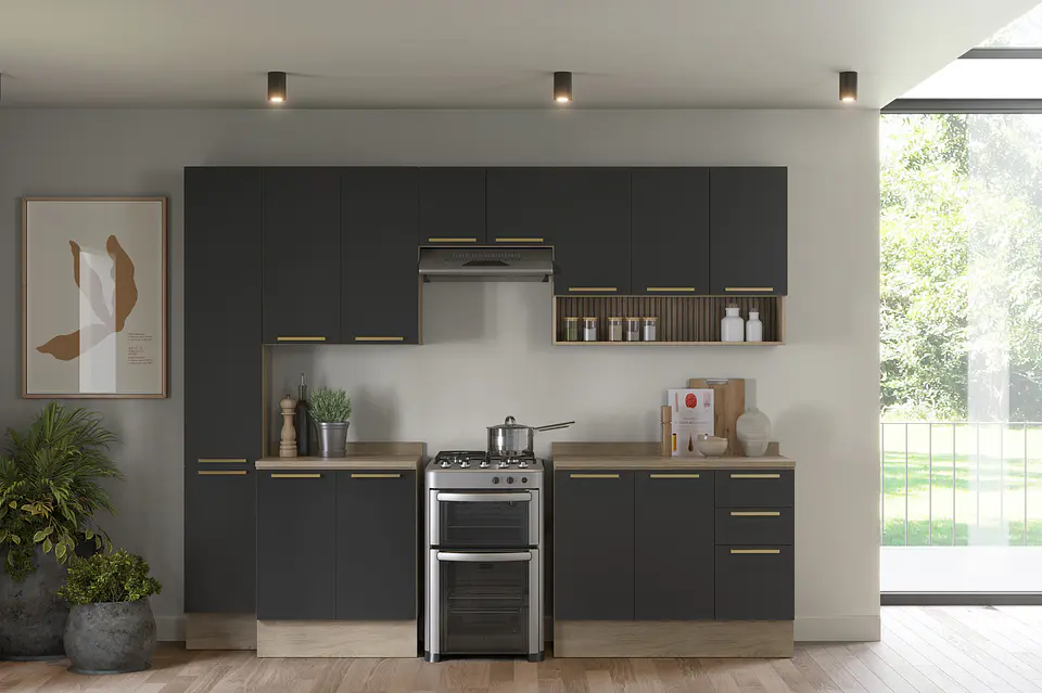 Mueble base con cubierta 120x92x52 cm grafito 3