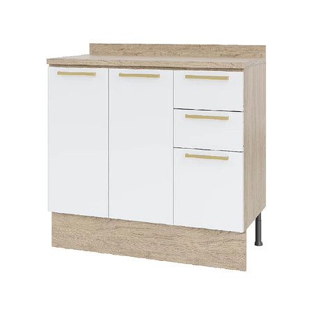 Mueble base con cubierta 105x92x52 cm blanco