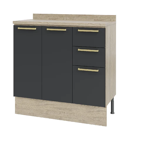 Mueble base con cubierta 105x92x52 cm grafito