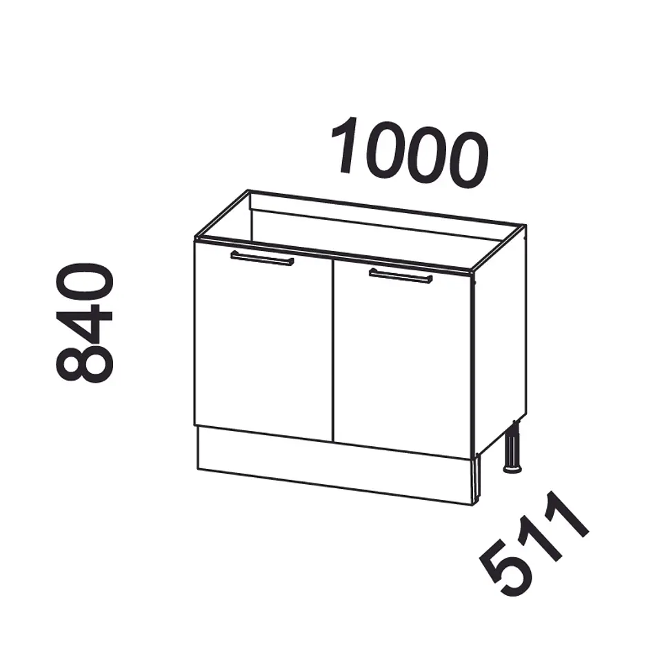 Mueble base sin cubierta 100x84x51 cm blanco 2