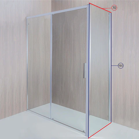 SET MAMPARA CORREDERA PARA CIERRE ESQUINA 120 X 80 CM