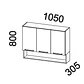 Mueble mural con nicho 105x80x30 cm grafito - Miniatura 2