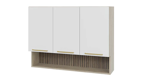 Mueble mural con nicho 105x80x30 cm blanco