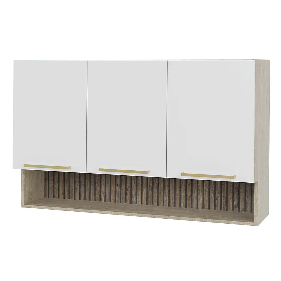 Mueble mural con nicho 120x80x30 cm blanco 1