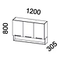 Mueble mural con nicho 120x80x30 cm blanco - Miniatura 2