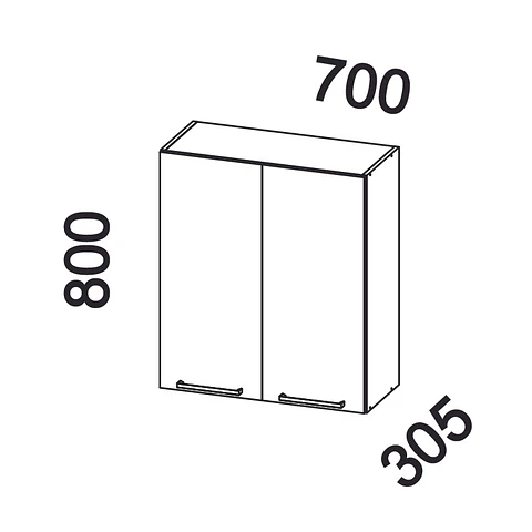 Mueble mural 70x80x30 cm blanco