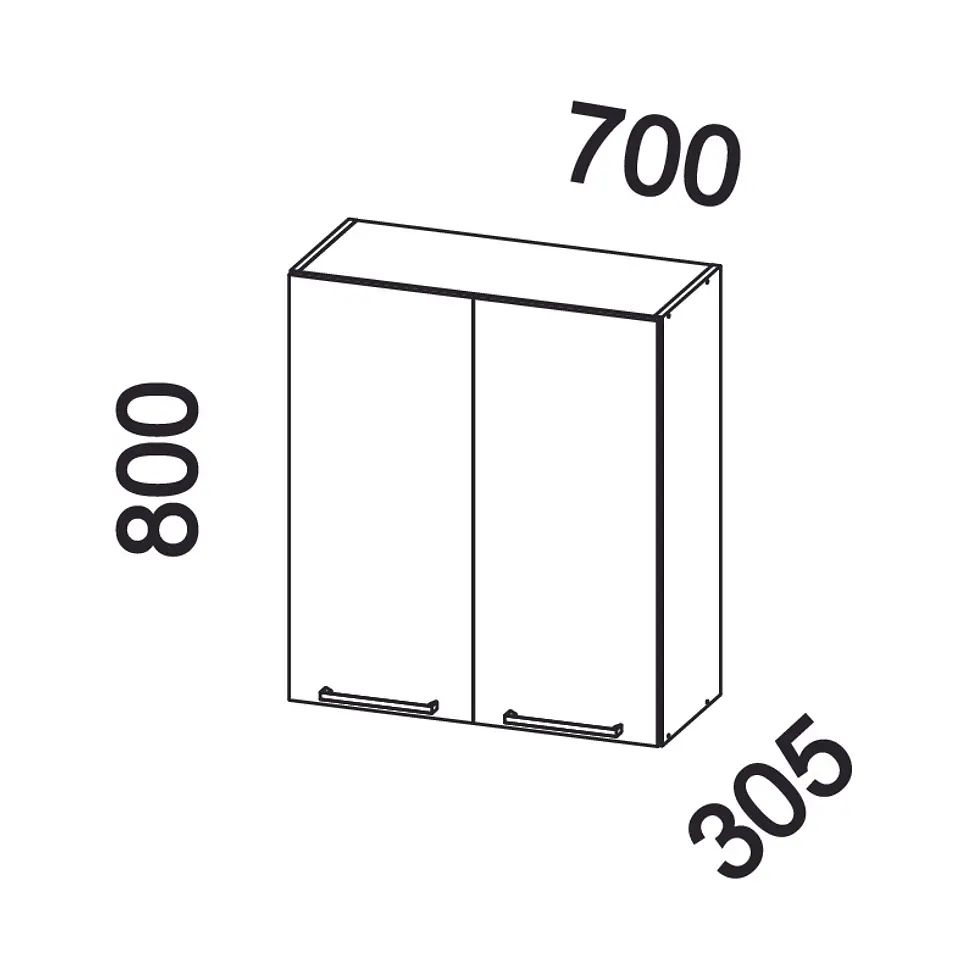 Mueble mural 70x80x30 cm blanco 2