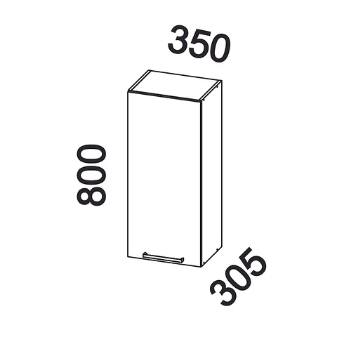 Mueble mural 35x80x30 cm blanco